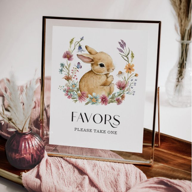 Poster Cartaz de Lembrancinhas de Chá de Bebê Somebunny (Criador carregado)