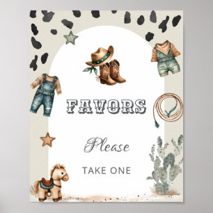 Poster Cartaz de Lembrancinhas para Chá de Bebê do Cowboy