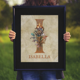 Poster Cartaz de Letra Floral Steampunk I