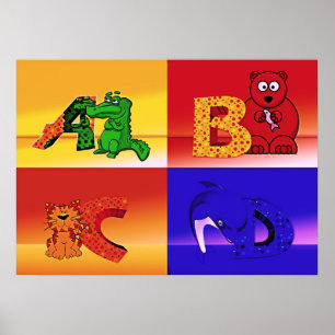 Poster cartaz de letras para crianças