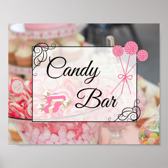 Poster Cartaz de Letreiro de Casamento ou Chá de Bebê com (Frente)