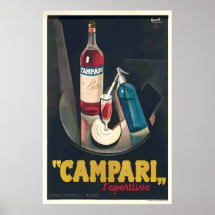 Poster Cartaz de Licor Campari Vintage Comida e Bebida