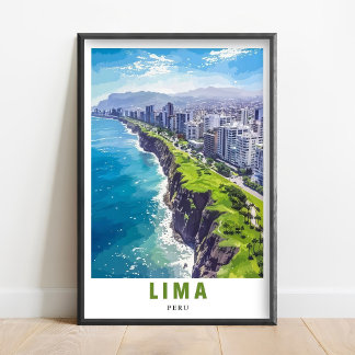 Poster Cartaz de Lima - Arte dos Penhascos de Miraflores