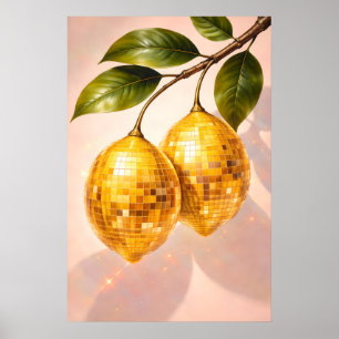 Poster Cartaz de Limão Disco, Arte de Frutas Bola de Disc