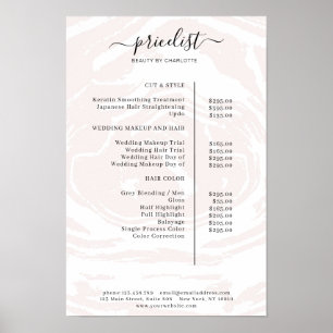 Poster Cartaz de Lista de Preços de Aquarela Moderna