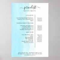 Cartaz de Lista de Preços de Aquarela Moderna