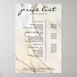 Poster Cartaz de Lista de Preços de Mármore Moderno