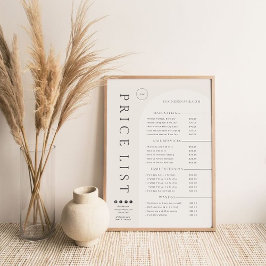 Poster Cartaz de Lista de Preços de Salão de Beleza Ivory