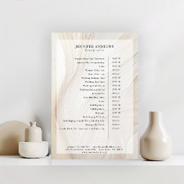 Poster Cartaz de Lista de Preços de Salão Elegante com On
