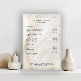 Poster Cartaz de Lista de Preços de Salão Elegante com On