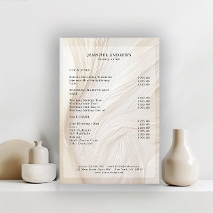 Poster Cartaz de Lista de Preços de Salão Elegante com On