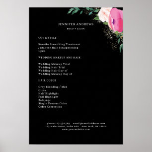 Poster Cartaz de Lista de Preços Florais Modernos