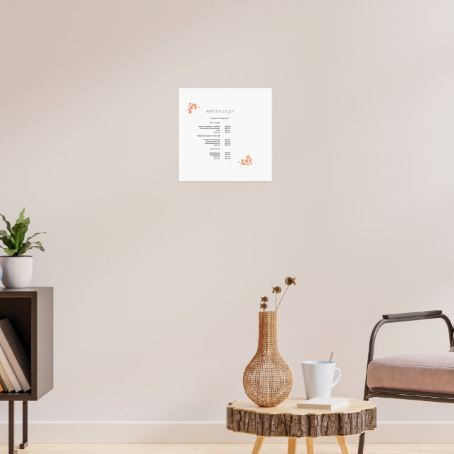 Poster Cartaz de lista de preços moderno (Sala de Estar 3)