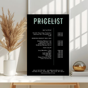 Poster Cartaz de lista de preços moderno