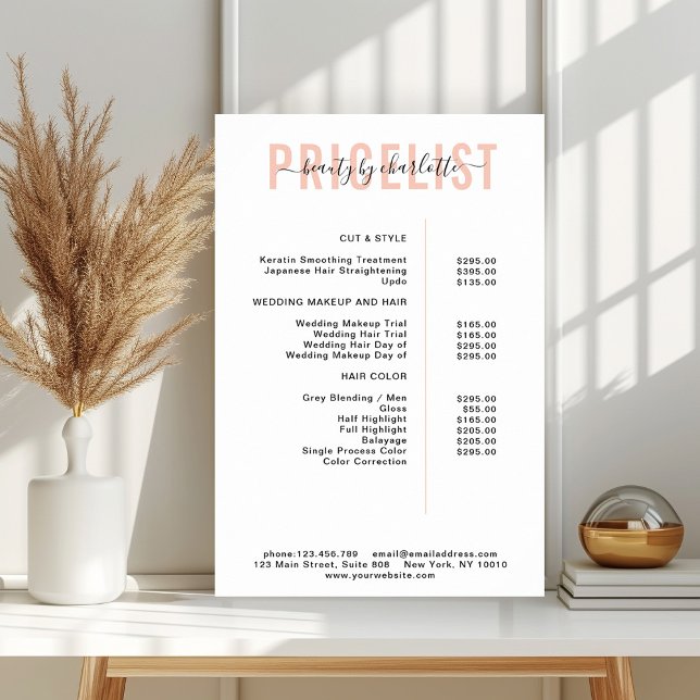 Poster Cartaz de lista de preços moderno (Criador carregado)