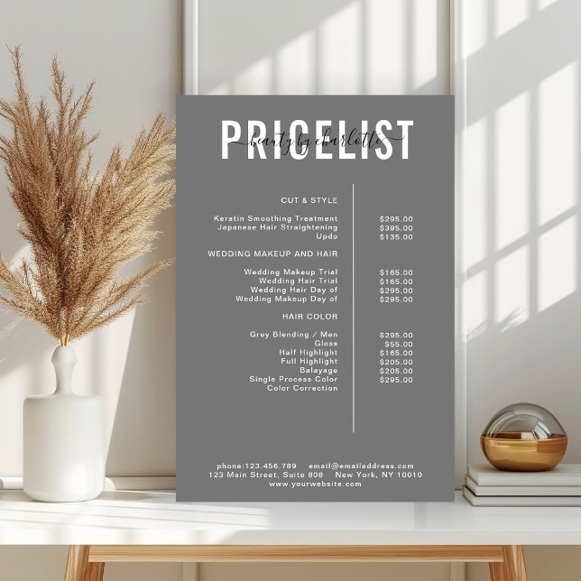Poster Cartaz de lista de preços moderno (Criador carregado)