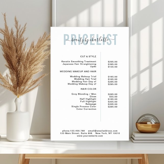 Poster Cartaz de lista de preços moderno (Criador carregado)
