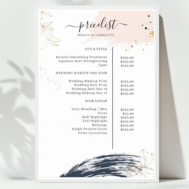 Poster Cartaz de lista de preços moderno (Modern, price list Poster)