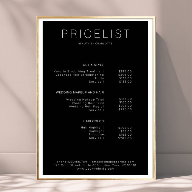 Poster Cartaz de lista de preços moderno (Modern, price list Poster)