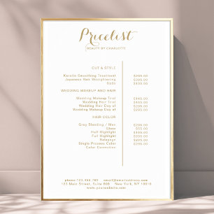 Poster Cartaz de lista de preços moderno