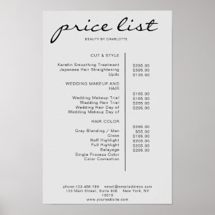 Poster Cartaz de Lista de Preços Simples Moderno