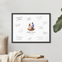 Cartaz de Livro de Assinaturas de Casamento com Fo