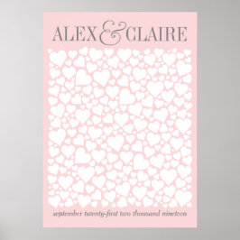 Póster Cartaz de Livro de Registro de Casamento em Coraçã