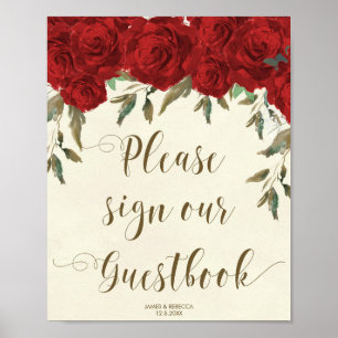 Póster cartaz de livro de visitas de festa de casamento f