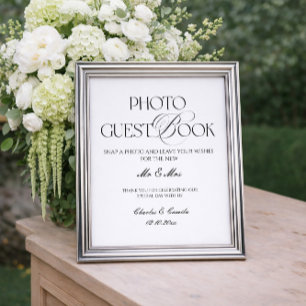 Poster Cartaz de Livro de Visitas de Fotos de Casamento P