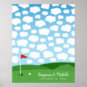 Poster Cartaz de Livro de Visitas de Golfe - 50 Assinatur