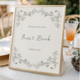 Poster Cartaz de Livro de Visitas em Chinoiserie Vintage 