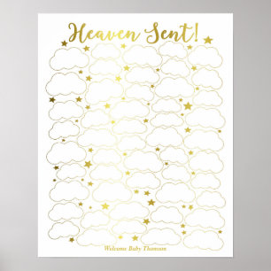 Poster Cartaz de Livro de Visitas para Chá de Bebê - Envi