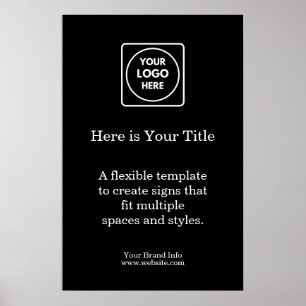 Poster Cartaz de logotipo de negócios preto   Exposição d
