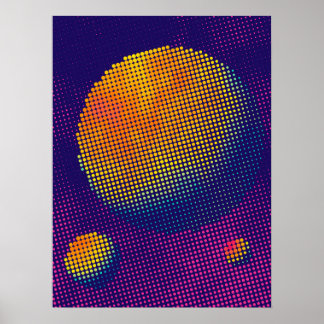 Poster Cartaz de Luas em Meios-Tons