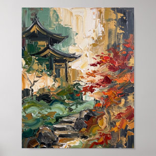 Poster Cartaz de Luxo Abstrato de Pintura a Óleo de Kyoto
