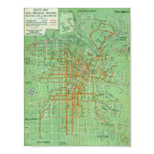 Cartaz de Mapa Antigo de Los Angeles 1935