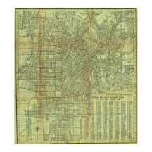 Cartaz de Mapa Vintage de Los Angeles 1920
