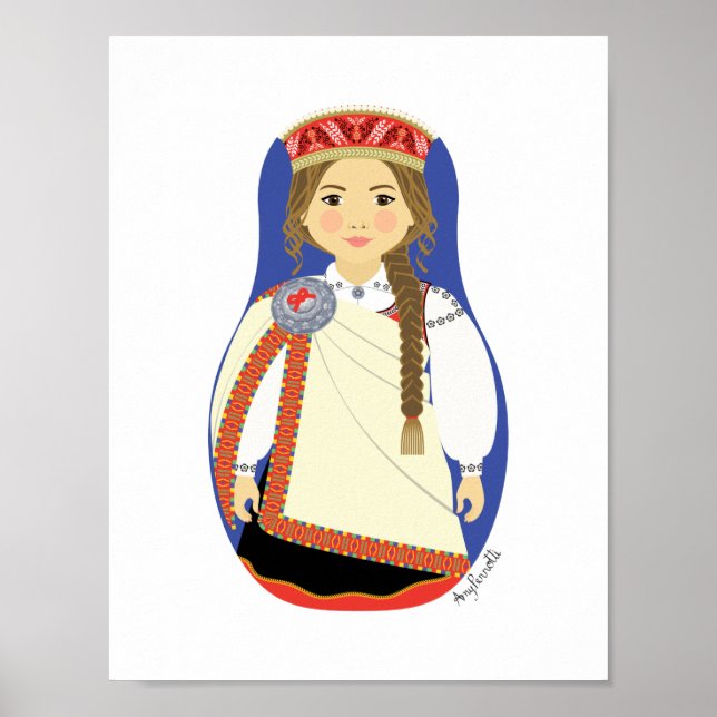 Poster Cartaz de Matryoshka Morena Letã (Frente)