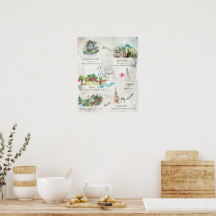 Poster Cartaz de Memória de Casamento em Aquarela