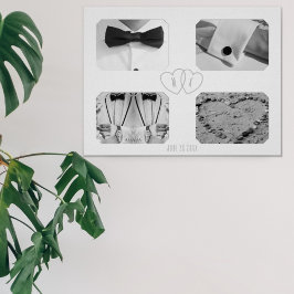 Poster Cartaz de Memória de Colagem de Fotos de 4 Anivers