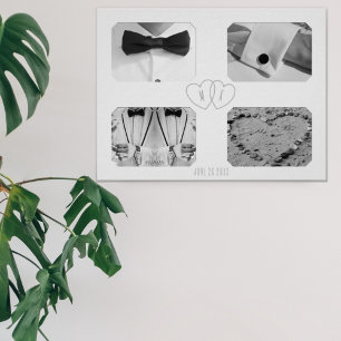 Poster Cartaz de Memória de Colagem de Fotos de 4 Anivers