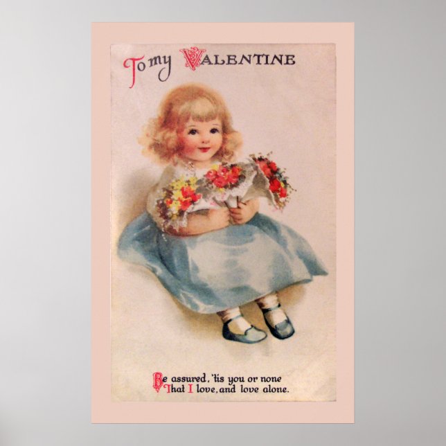 Póster Cartaz de Menina com Flores (Frente)