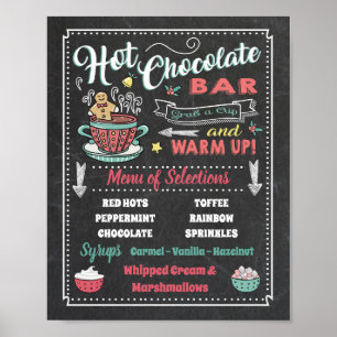 Poster Cartaz de Menu de Barra de Chocolate Quente para F