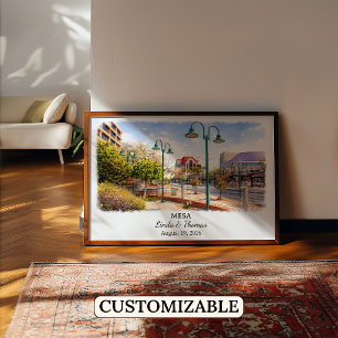 Poster Cartaz de Mesa Arizona, Aquarela, Personalizado