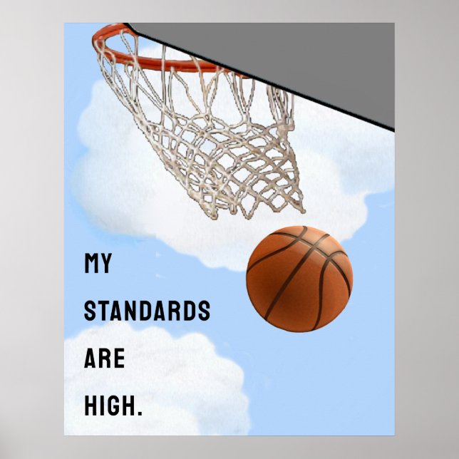Poster Cartaz de Metas de Basquetebol (Frente)