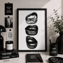 Cartaz de Moda Edgy Preto e Branco Arte de Parede 