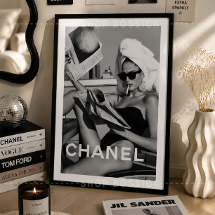 Poster Cartaz de Moda Monocromático Preto e Branco Minima