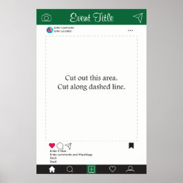 Poster Cartaz de Moldura de Adereços para Fotocabinê Verd