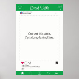 Póster Cartaz de Moldura para Props de Fotocabinê Verde e