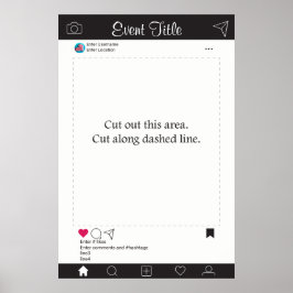 Póster Cartaz de Moldura para Props de Photobooth Preto e